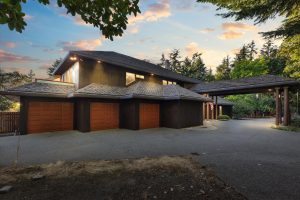 Twilight enhancing the entry side to 14405 SW Pohl Road