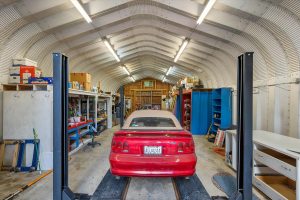 Head on view inside the auto shop