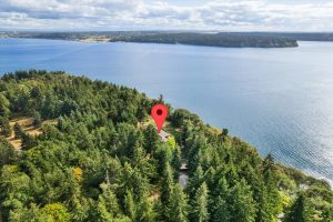 Overhead view showing the Property, Puget Sound and Point Defiance Park.