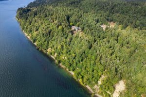 High overhead view of property shows the spectacular view as well as the privacy of the home despite over 50 homes nestled in the woods along Pohl Road